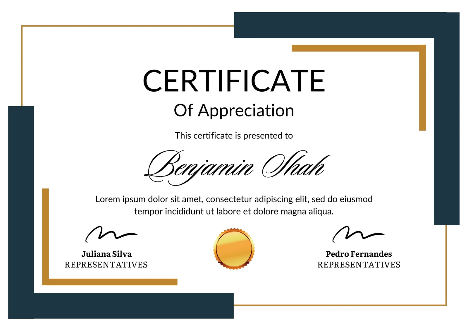 Simple White Certificate of Appreciation